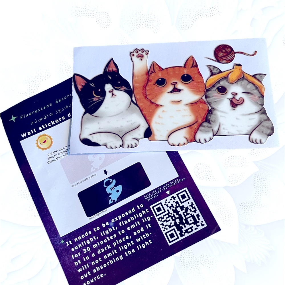 Cute Cats Fluorescent Wall Decorative Stickers